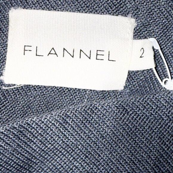 Flannel Brand Lightweight Organic Quiet Luxury Lined Wide Leg Slate Gray Pants 2 - Picture 8 of 15